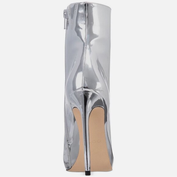 NWOB Aldo Loreni Silver Metallic Stiletto Dress Booties - Picture 5 of 5